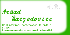 arpad maczedovics business card